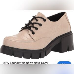 Dirty Laundry Women's Beige Croc-Embossed Loafers